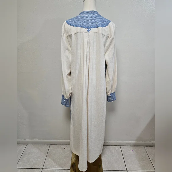 Mi Golondrina Beatriz Azul De Noel Caftan Maxi Dress Size Medium - Picture 8 of 12